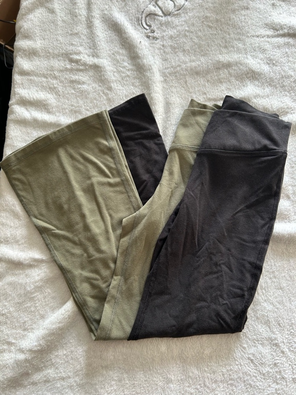 Set of 2 Olive Green and Black Flair Leggings Kids 8